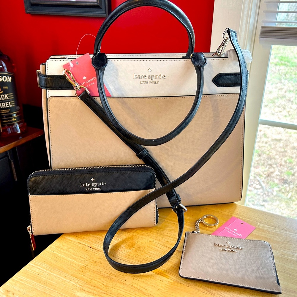 Kate Spade Staci - Lg Satchel, Lg Continental Wallet ,and Med L-Zip Card Holder